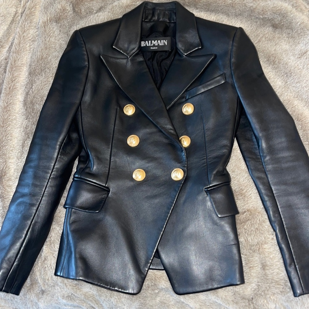 Balmain Leather Jacket size 34